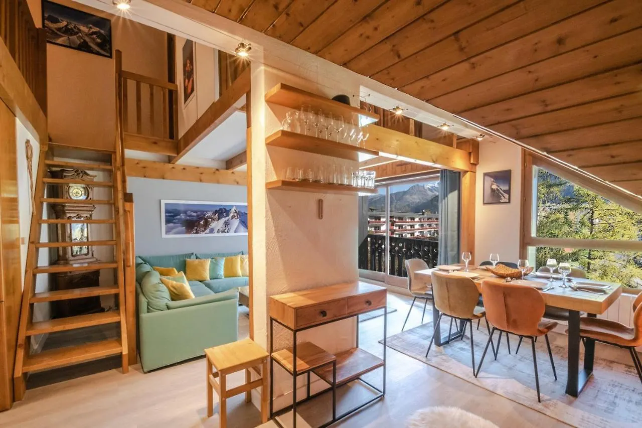 شقة شامونكس  في Superb Apt Chalet Style At The Foot Of The Slopes